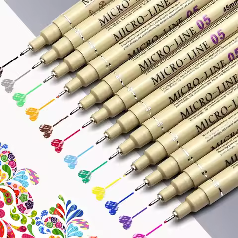 12 Colors PRO Pigma Micron Pen Set Waterproof Finecolour Needles Liner Pens Drawing Lines Colour Pen