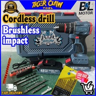 【TIGER CLAW 】 Cordless Drill Hammer 3-Mode Drill Battery Impact Drill electric Drill Set Screwdriver