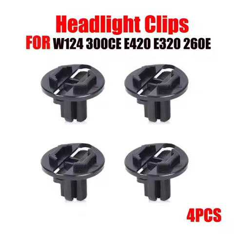 Fit For W124 300CE E420 Fastener Clips Headlight 4pcs Black Fastener High Reliability Plastic Stable