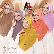 Bergo Shafa Ped Brand by Aldhans ORI/ Aldhans instant ped Hijab with back straps, original irish Jer