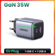 [ Adaptor ] UGREEN Dual Port USB Charger Head A + USB Type C Fast Charging 35W