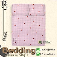 LITTEL HEART PINK AESTHETIC BED SHEET SINGLE QUEEN & KING'S SIZE BED SHEET 90X200/100X200/120X200/16