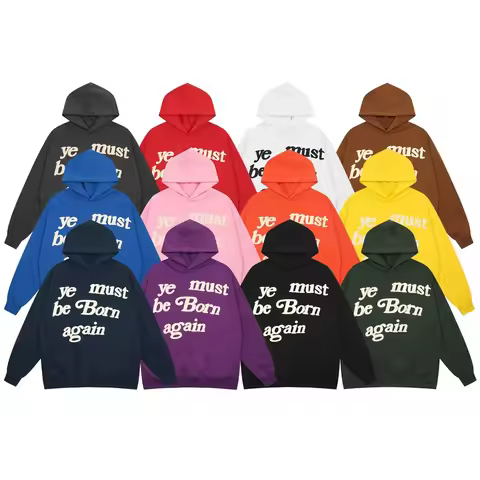 Oversize CPFM Cactus Plant Flea Market Hoodie Ye Must Be Born Again Kanye Hoodie Men Women Foam Lett