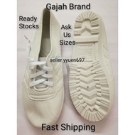 Kasut Getah Putih Cap Gajah King 299 White PVC Waterproof Rubber Shoes | Adidas Kampung