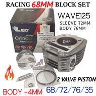 WAVE125 68MM 68/72/76/35 Cylinder Block Set Racing (LEO THAILAND)