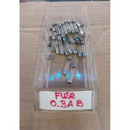 LARGE GLASS FUSE 6x30 0.1/0.15/0.3/0.4/0.5A AMPERE