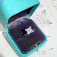 Tiffany 蒂芙尼 2克拉公主方鑽戒指51號，主鑽：2.16ct，顏色：I，淨度：vvs2