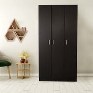 3 Door Wooden Wardrobe Closet Storage Rak Almari Baju Almari Kayu Pakaian H182 X D41.5 X W90 CM)