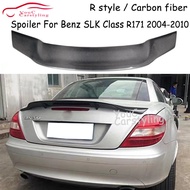 R171 R Style Real Carbon Fiber Spoiler Rear Trunk Boot Lip For Mercedes SLK Class R171 2004 -2010 SL