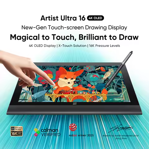 XPPen 15.6 inch Artist Ultra 16 OLED 4K Touch-screen Drawing Graphic Tablet Monitor Display 16K Pen