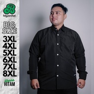 KEMEJA Men's Black Long Sleeve Shirt Men's JumboPOLOS BIG Size 3xl 4xl 5xl 6xl 7xl 8xl