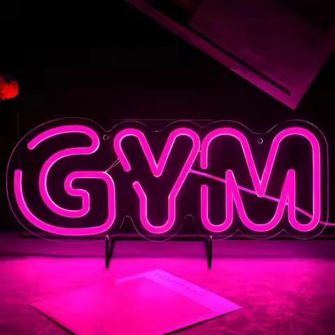 GYM Dumbbell Neon Sign USB Powered LED Dimmable Neon Light for Bedroom Sports Room Living Room Gym W