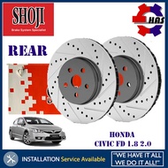 Honda Civic FD SNA 1.8 2.0 SHOJI Japan Rear Disc Rotor Racing Belakang (Drilled & Slotted) 2pcs