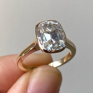 Brand new  2.60 Ct Old Mine Cushion Shape Moissanite Engagement Ring 14K 18K Gold Ring for Her Origi