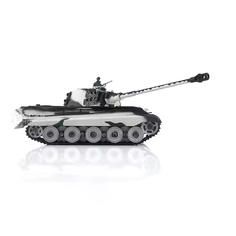 HENG LONG 2.4G 1/16 7.0 Plastic German King Tiger RTR RC Tank 3888A 360° Turret Rotation Smoking Uni