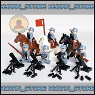 Assembling Toy Set of 7 Characters Chinese Soldier Toys with Horses Fully Equipped