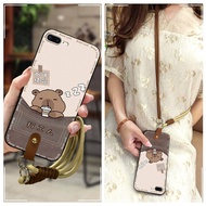 Cute Silicone Phone Case For iPhone 7Plus/8Plus/ip7Plus/ip8Plus Graffiti Shockproof Full wrap Neckla