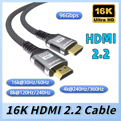 16K HDMI 2.2 Cable HDMI-Compatible Cable 16K@30Hz/60Hz 8K@120Hz 4K@240Hz HDR HDCP 96Gbps For HDTV La
