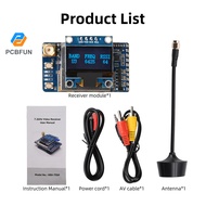 Pcbfun 0.96-inch OLED Display VRX-75DF 6.1–7.2 GHz Video Receiver 64-Channel FPV Analog Video Receiv
