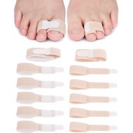 12 Pack Fabric Hammer Toe Corrector, Reusable Broken Toe Protectors Buddy Taped Wraps, Hammertoe Str