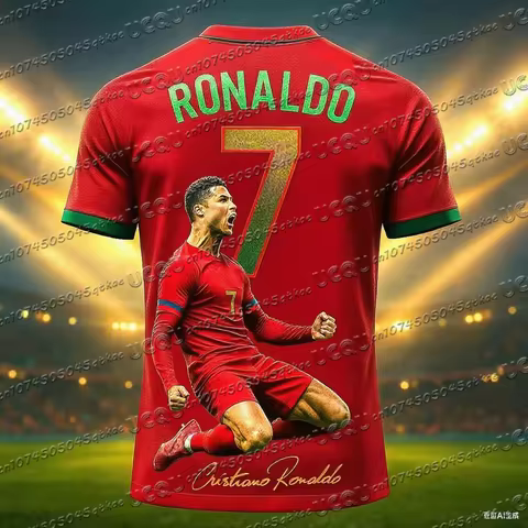 Football Jersey 3d Printed NO.7 Ronaldo Boys Girls Training Women's Sports Breathable Short Sleeve M