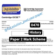 Cambridge IGCSE 0470 History Past Year [Question Paper + Mark Scheme]