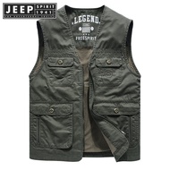 JEEP SPIRIT 1941 ESTD Outdoor Mens Leisure Outdoor Fishing Tank Top Multi-pocket Tank Top