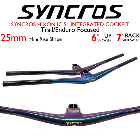 SYNCROS Hixon IC SL MTB Handlebar Carbon Integrated Cockpit Gradient Color 4°or 5° Rise (15/25mm) Co