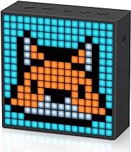 Divoom TimeBox Evo - Pixel Art Bluetooth Speaker with 16x16 LED Display APP Control - Cool Animation Frame &amp; Gaming Room Setup &amp; Bedside Alarm Clock- Black