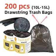 【200pcs/1roll】Extra Thick Drawstring Trash Bags [10L-15L] HDPE plastik sampah Garbage bags  45*45cm 