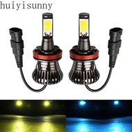 Huiyisunny 2pcs H8 H9 H11 Car Fog Light H27 880 881 Bulb Lamp LED 80W White Blue Yellow Dual Color 1