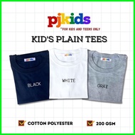 KID'S PLAIN TSHIRT II BLACK WHITE GRAY TSHIRT II KIDS 2-10 Y/O TEENS 10-17 Y/0 II PJKIDS