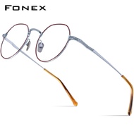 FONEX กรอบแว่นตาไทเทเนียมบริสุทธิ์ผู้หญิง2023ใหม่เกรซย้อนยุคแว่นตาสี่เหลี่ยม N-046แว่นตาแว่นสายตาสั้น