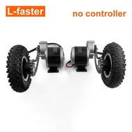 L-Faster 24V 350W ชุดแปลงแปรงโซ่ไฟฟ้าชุดล้อ8นิ้วไดรฟ์คู่ตั้งแคมป์ Barrow