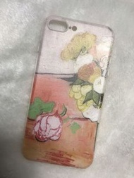 全新現貨✨ 英倫手繪油畫花朵 iphone7plus油畫手機殼 軟殼