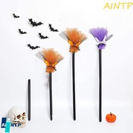 AINTP Halloween Witch Broom, Simulation Dismountable Witch Broomstick, Kid Witch Broom Purple/Orange