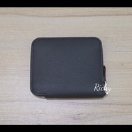 全新全配 Hermes 愛馬仕 積雨雲灰 絲巾短夾 evercolor