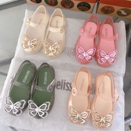 New Children's Shoes Round Toe Single Shoes Girl's Butterfly Princess Shoes Anti Slip Beach Jelly Shoes