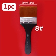 1pc Maries Nylon Flat Brush with Wooden Handle 7 Different Sizes- Perfect for Applying Gesso Acrylic
