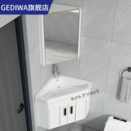 XY！Godiva（GEDIWA）Small Apartment Alumimum Wall-Mounted Bathroom Cabinet Mirror Cabinet Turn Triangle Hand Washing Bathro