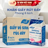 [BUY 3 GET 3 FREE]_ S6_Box of 6 packs of Posy retractable toilet paper, 1000 sheets, 4 layers, soft,