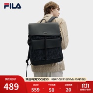斐乐FILA官方男士背包时尚休闲双肩包书包大容量电脑 正黑色-BK XS