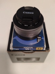 Canon EF-M 22mm f/2 STM 鏡頭 連 HOYA UV 濾鏡 EFM