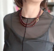 勃艮第紅石榴石 128切面長項鍊