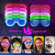 LED Glow Cold Light Eyes Glasses Light Up Flash Rave Luminous Glasses Holiday Party Glow In The Dark