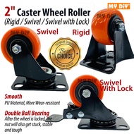 DIY Online4u - 2" Pvc Caster Roda Roller Wheel Rigid (Mati) or Swivel (Hidup) or Swivel Brake  kastor roda Pvc