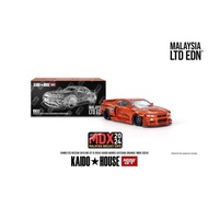 KAIDO HOUSE x MINI GT KHMG125 Nissan Skyline GT-R (R34) KAIDO WORKS KATSURA ORANGE (MDX 2024)