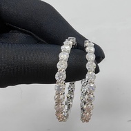 total 12ct moissanite diamond 4mm moissanite diamond 40mm big hoop earrings for party