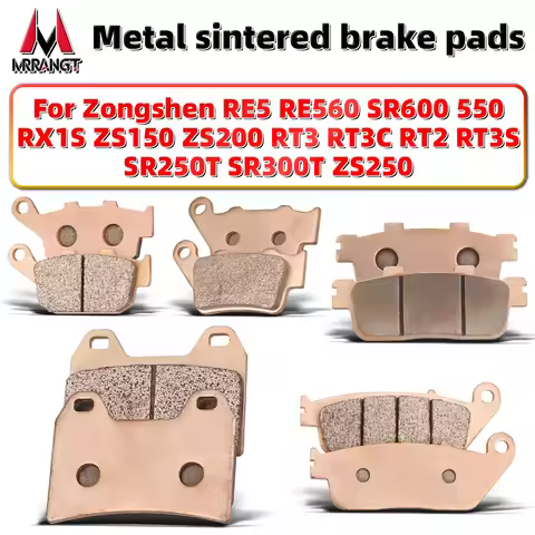 MRRANGT Motorcycle Metal Sintered Brake Pads Front Rear Set fit for Zongshen Cyclone RE5 RE560 SR600