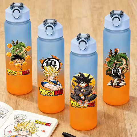 750ML Dragons Ball Water Cup Goku Anime Cartoon Drink Bottles Men Leak Proof Portable Plastic Large 